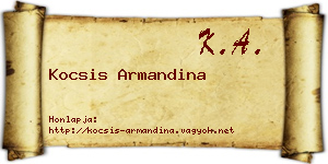 Kocsis Armandina névjegykártya